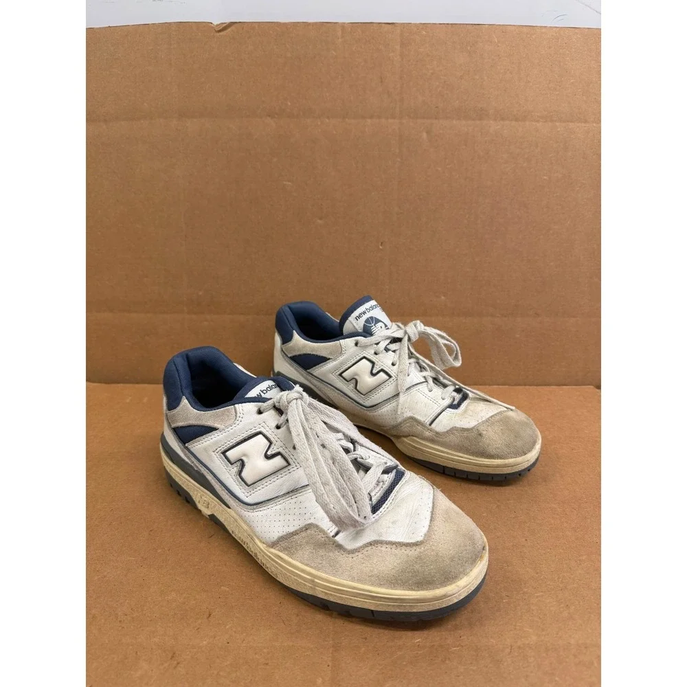New Balance 550 Low Top Sneakers White Vintage Indigo BB550STG Mens Size 9 US